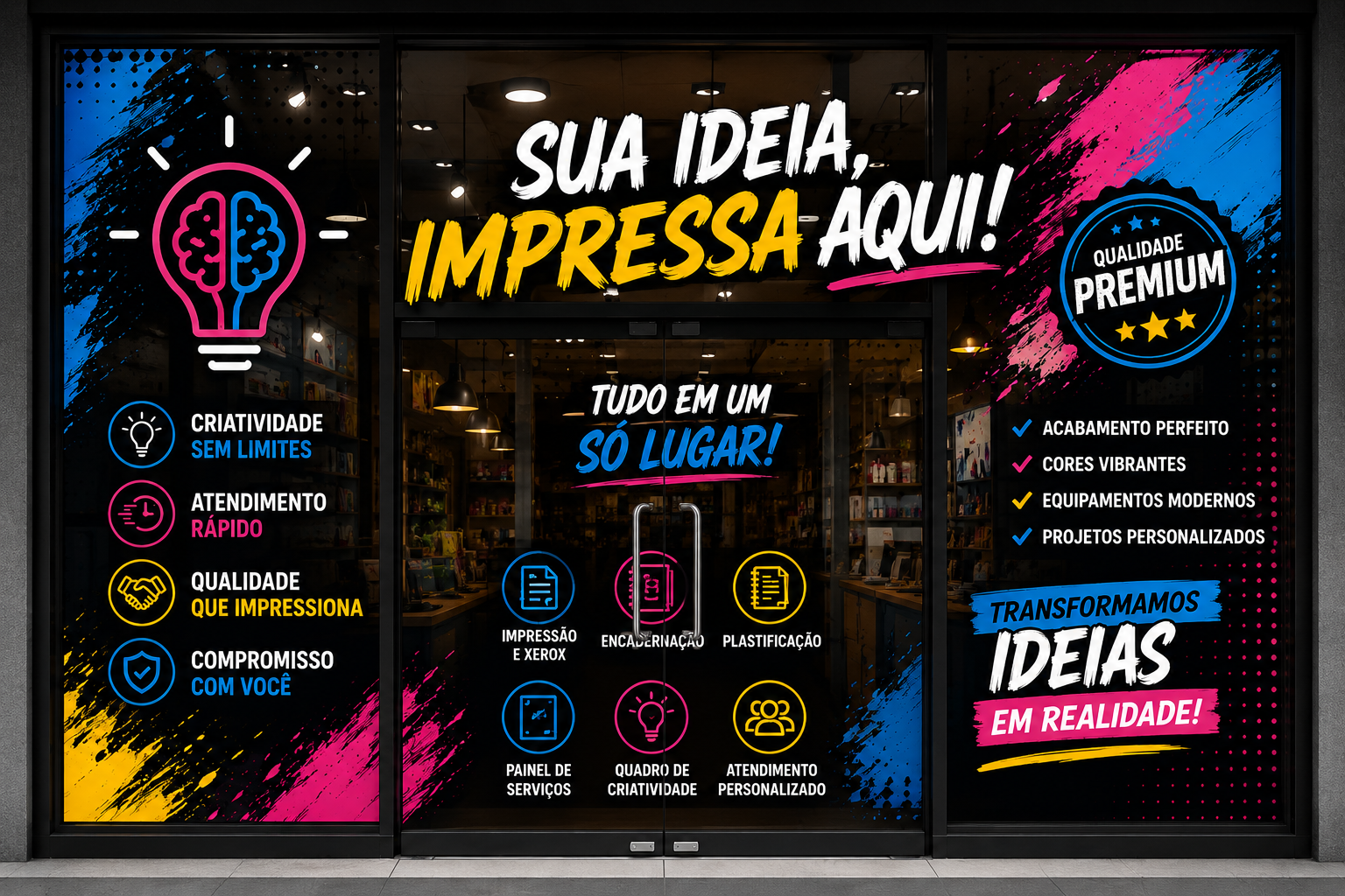 Adesivo de vitrine